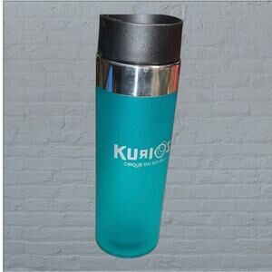 Cirque Du Soleil Kurios Water Bottle Blue Venti Push Button Lid Travel Drinkware